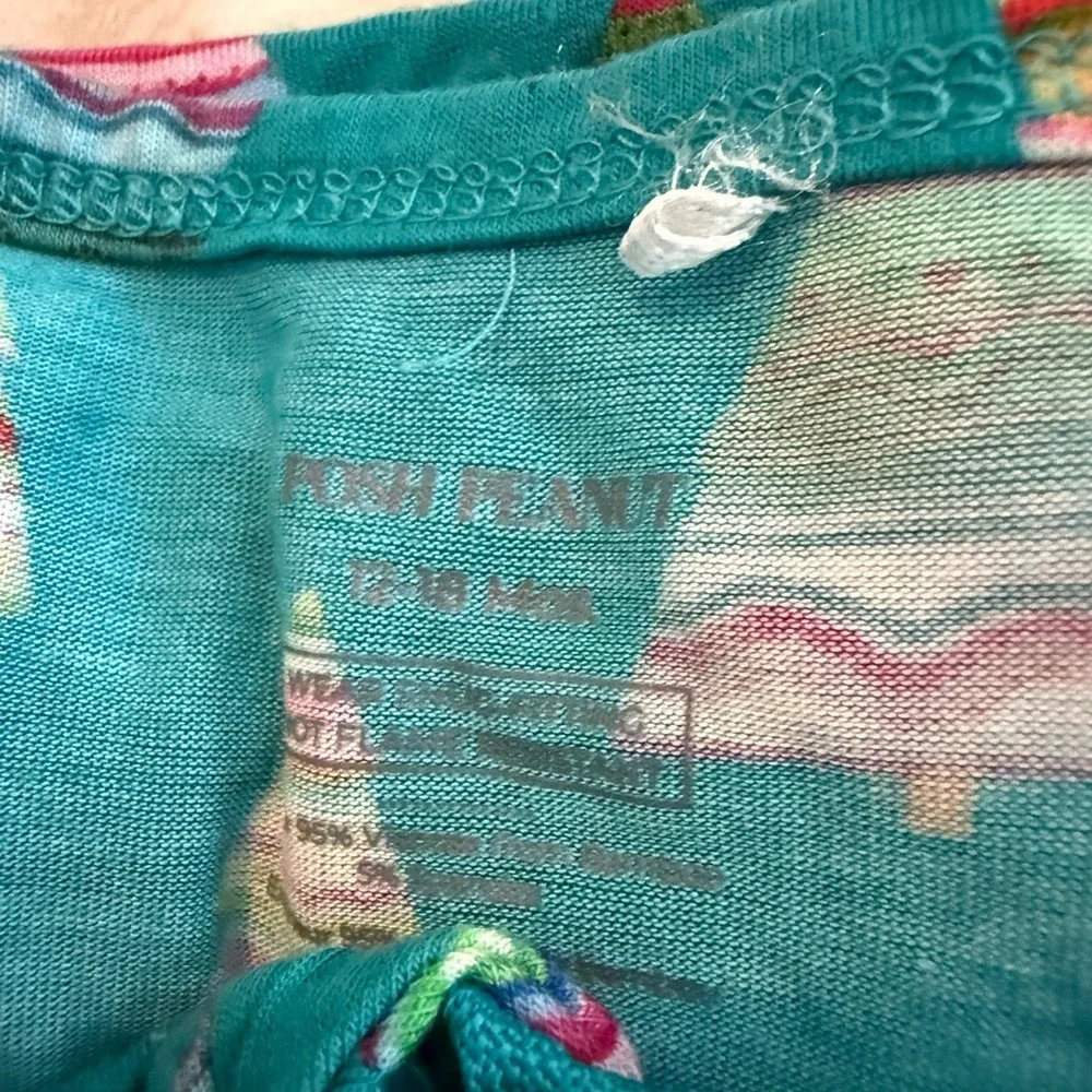 Posh Peanut Christmas Tree Ruffle Footie Sleeper Teal Bamboo 12-18 Months